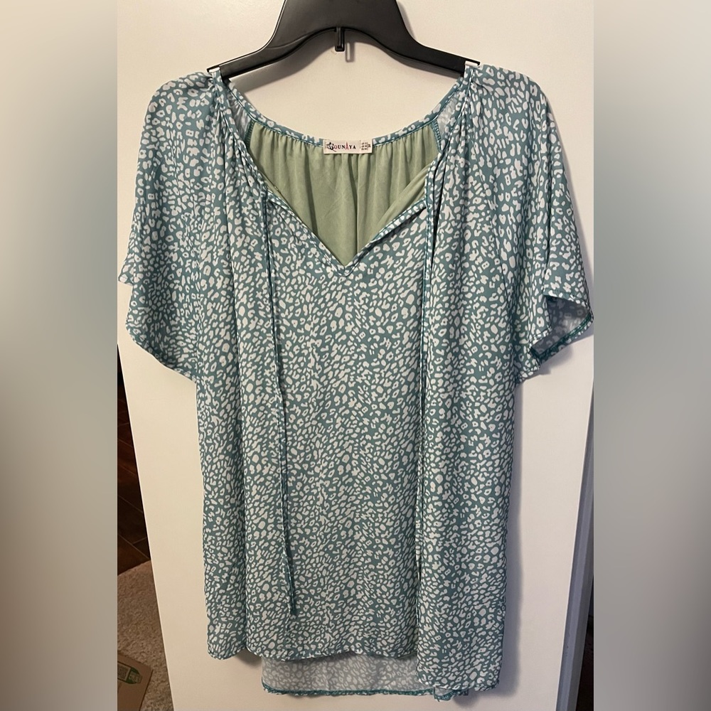 Turquoise Leopard Blouse